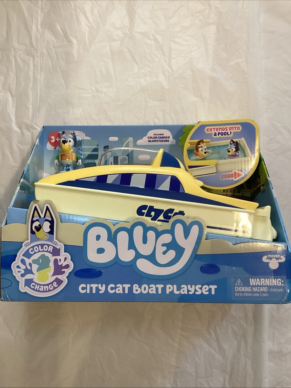 Bluey City Cat Boat Playset - Blue and Yellow by Bluey